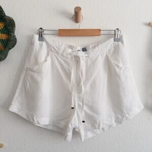Old Navy Calla Lily White Linen Pull-On Shorts Size 12